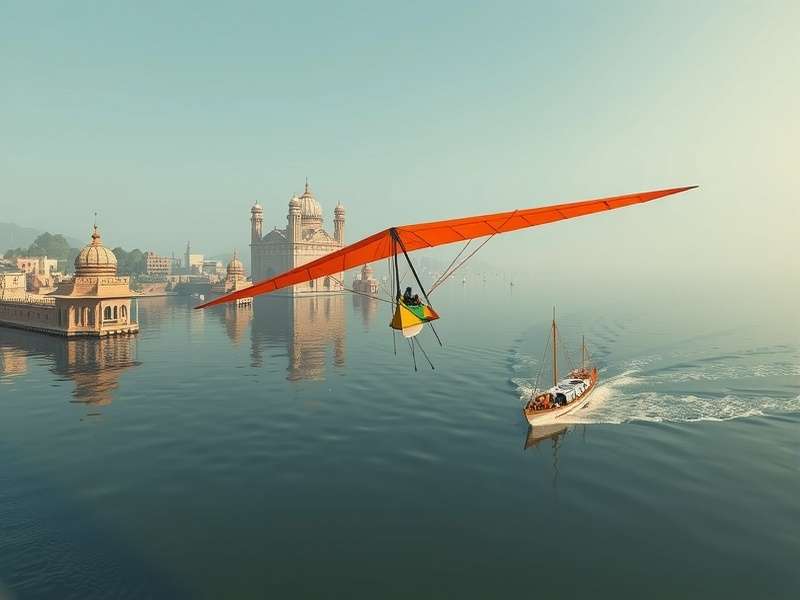 Varanasi Vex Ganges Glider gameplay showing glider navigating through Dashashwamedh Ghat